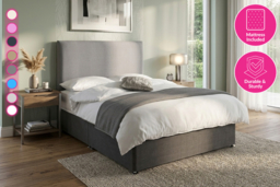 Divan Bed Set with Mattress & Optional Storage - 6 Sizes & 7 Colours - thumbnail 6
