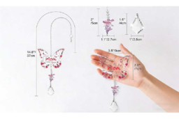 3Pcs Acrylic Butterfly Suncatcher Window Hanging - Colourful Crystal Wall Art, Home Decor Gift, 9x7cm - thumbnail 8