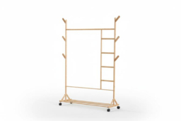 Bamboo Clothes Rack with Bottom Shelf Shoe Clothing Organiser - thumbnail 5