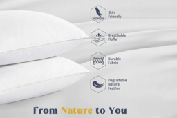 Luxury Goose Feather & Down Pillows - Soft, Breathable, Machine Washable - Pack of 2 or 4 - thumbnail 7