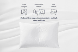 Luxury Goose Feather & Down Pillows - Soft, Breathable, Machine Washable - Pack of 2 or 4 - thumbnail 4