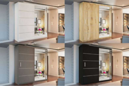 Contemporary MDF Sliding Door Wardrobe - Space-Saving Storage, Adjustable Shelves, Multiple Sizes & Colours - thumbnail 7