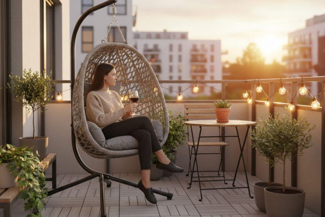 Luxury Folding Rattan Egg Swing Chair with Cushion & Weather Protection - image 1