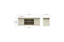 Modern Cream TV Cabinet - 2-Door Storage, Contemporary Bedroom Furniture, Durable Finish - thumbnail 3