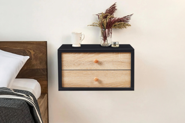 Floating Bedside Table with Drawers - image 1