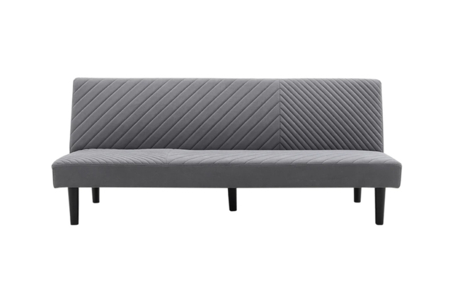 Neutral Grey Upholstered 3-Seater Sofa Bed - image 1