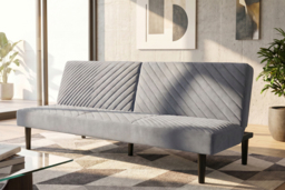 Neutral Grey Upholstered 3-Seater Sofa Bed - thumbnail 2