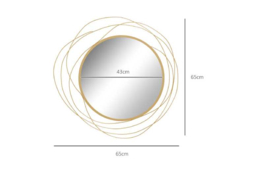 PRICE DROP! Abstract Gold Metal Wall Mirror - Modern Round Glass, Durable Frame, Statement Wall Decor - thumbnail 7