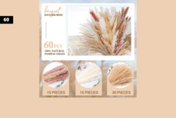 "Natural Dried Pampas Grass Bouquet - Bohemian Decorative Stems, 17"" Real Grass, 6 Size Options for Vase & Wall Art" - thumbnail 7