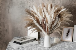 "Natural Dried Pampas Grass Bouquet - Bohemian Decorative Stems, 17"" Real Grass, 6 Size Options for Vase & Wall Art" - thumbnail 2