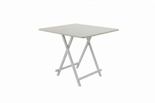 Space-Saving Folding Wooden Dining Table - White Wood Grain Finish - image 1
