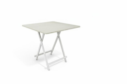 Space-Saving Folding Wooden Dining Table - White Wood Grain Finish - thumbnail 8