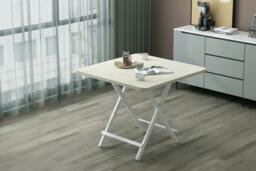 Space-Saving Folding Wooden Dining Table - White Wood Grain Finish - thumbnail 2