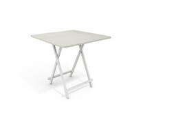 Space-Saving Folding Wooden Dining Table - White Wood Grain Finish - thumbnail 4