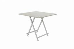 Space-Saving Folding Wooden Dining Table - White Wood Grain Finish - thumbnail 1