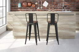 Set of 2 Industrial Metal Bar Stools with Ergonomic Backrest & Footrest - thumbnail 6