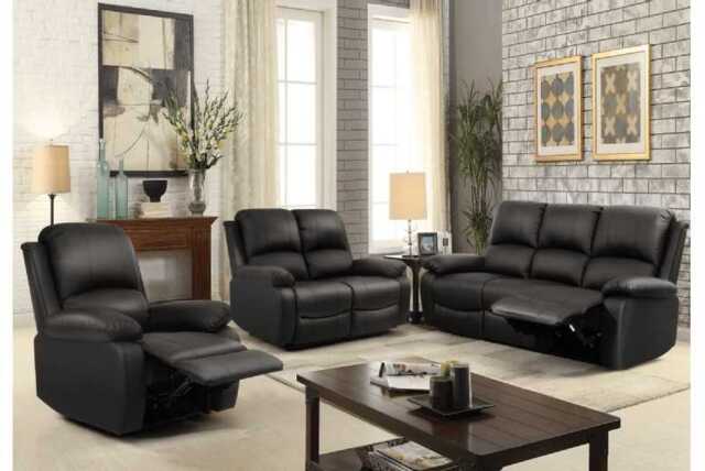PRICE DROP! Modern Faux Leather Reclining Sofa Set - 3+2+1 Seater Corner Recliner, Multiple Colours - image 1