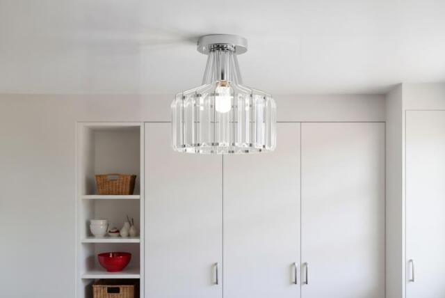 Crystal Ceiling Light with Chrome Frame - image 1