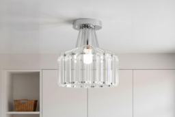 Crystal Ceiling Light with Chrome Frame - thumbnail 2