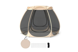 310 x 270cm Foldable Outdoor Screened Gazebo Tent - Sandy Brown - thumbnail 2