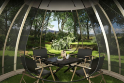 310 x 270cm Foldable Outdoor Screened Gazebo Tent - Sandy Brown - thumbnail 8
