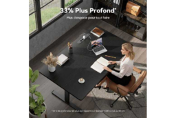 EcoFurnix Electric Adjustable Living Room Desk - Walnut Wood Top, Alloy Steel Frame, 120x80cm, Modern Storage - thumbnail 7