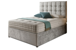 PRICE DROP! Crushed Velvet Divan Bed & Memory Sprung Mattress - 7 Colour Options - thumbnail 7