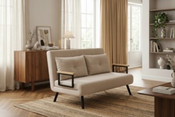 PRICE DROP! Velvet 4-in-1 Reclining Double Sofa Bed - Modern Space-Saving Sofa with Pillows - thumbnail 2