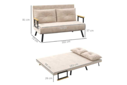 PRICE DROP! Velvet 4-in-1 Reclining Double Sofa Bed - Modern Space-Saving Sofa with Pillows - thumbnail 7