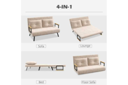 PRICE DROP! Velvet 4-in-1 Reclining Double Sofa Bed - Modern Space-Saving Sofa with Pillows - thumbnail 8