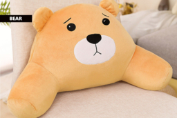 Plush Cotton Novelty Lumbar Support Pillow - Ergonomic, Easy-Care, 8 Cute Character Designs - thumbnail 8