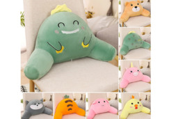 Plush Cotton Novelty Lumbar Support Pillow - Ergonomic, Easy-Care, 8 Cute Character Designs