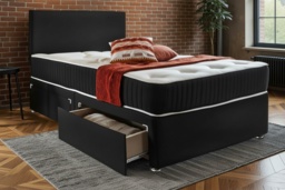 Strada Plush Divan Bed with Storage & Mattress - thumbnail 2