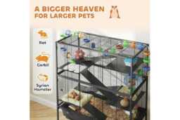 5-Tier Hamster Cage for Syrian Hamsters & Rats - Multi-Level, Easy Clean, Portable Small Pet Habitat - thumbnail 4