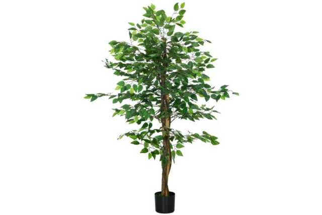 150cm Artificial Ficus Tree - Realistic PEVA Indoor/Outdoor Decorative Plant in Black Nursery Pot - image 1