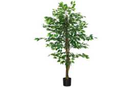 150cm Artificial Ficus Tree - Realistic PEVA Indoor/Outdoor Decorative Plant in Black Nursery Pot - thumbnail 1