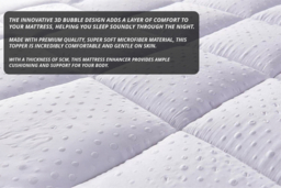 Hotel Quality 5cm Microfibre 3D Bubble Mattress Topper - Machine Washable, 4 Sizes - thumbnail 8