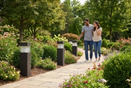 Solar LED Rattan Pathway Lights - Weatherproof Outdoor Garden Set - thumbnail 2