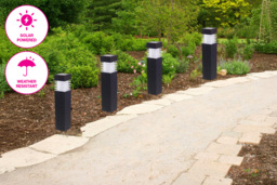 Solar LED Rattan Pathway Lights - Weatherproof Outdoor Garden Set - thumbnail 3
