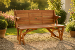 Acacia Wood Weather-Resistant 2-in-1 Bench & Picnic Table - 4-Seater Convertible Garden Furniture - thumbnail 5