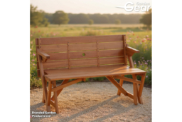 Acacia Wood Weather-Resistant 2-in-1 Bench & Picnic Table - 4-Seater Convertible Garden Furniture - thumbnail 8