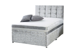 PRICE DROP! Crushed Velvet Divan Bed with 4-Drawer Storage, Crushed Velvet & Memory Foam Mattress - Double, King or Single - thumbnail 6