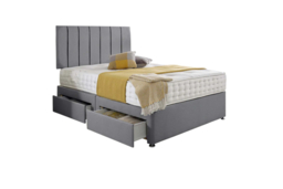 PRICE DROP! Panel Divan Bed With Mattress & Optional Storage - 6 Sizes & 6 Colours - thumbnail 7