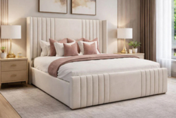 PRICE DROP! Texas Upholstered Bed with Mattress - 6 Sizes & 5 Colours - thumbnail 1