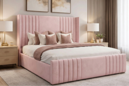 PRICE DROP! Texas Upholstered Bed with Mattress - 6 Sizes & 5 Colours - thumbnail 8