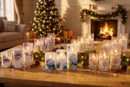 3-Piece Printed Acrylic Candle Light Set with Remote Control - thumbnail 2