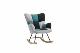 PRICE DROP! Tufted Linen Upholstered Multicoloured Rocking Chair