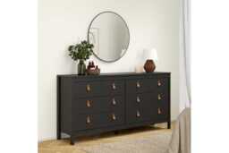 8-Drawer Wooden Double Dresser - Modern Minimalist Bedroom Storage Unit - thumbnail 4