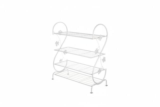 PRICE DROP! White Metal 4-Tier Shoe Rack with S-Shape Design - image 1