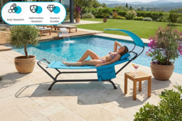 Outdoor Hammock with Stand, Cushion & Adjustable Canopy for Garden Lawn - thumbnail 2